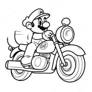 Pagina Da Colorare Di Mario Su Una Motocicletta Cool 62909-52091