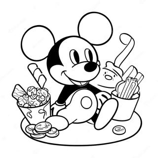 Pagina Da Colorare Di Topolino Con Snack Deliziosi 62939-52109