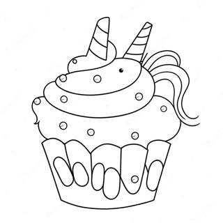 Pagina Da Colorare Del Cupcake Scintillante Per Unicorni 63060-52216