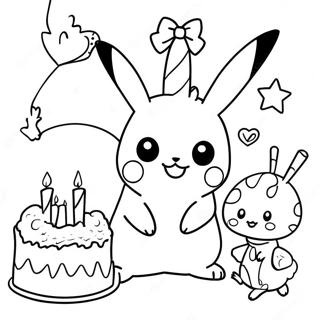 Pagina Da Colorare Della Festa Di Compleanno Di Pikachu 63130-52257