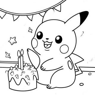 Pagina Da Colorare Della Festa Di Compleanno Di Pikachu 63130-52259