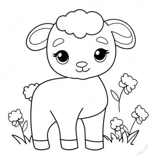 Carino Agnello Di Pasqua Con Fiori Da Colorare 63650-52662