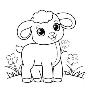 Carino Agnello Di Pasqua Con Fiori Da Colorare 63650-52664