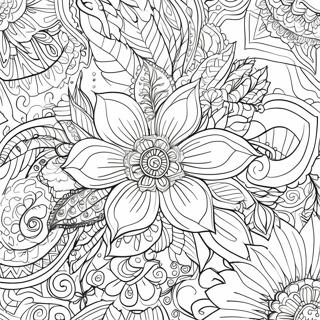 Pagina Da Colorare Tatuaggio Floreale Intricato 63740-52732