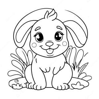 Pagina Da Colorare Di Un Carino Cucciolo Di Pasqua Con Orecchie Da Coniglio 63840-52817