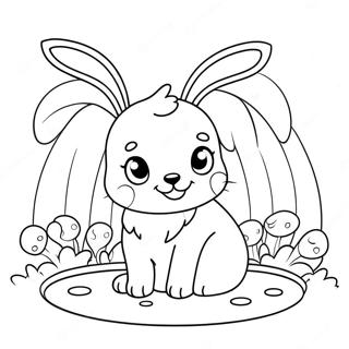 Pagina Da Colorare Di Un Carino Cucciolo Di Pasqua Con Orecchie Da Coniglio 63840-52819