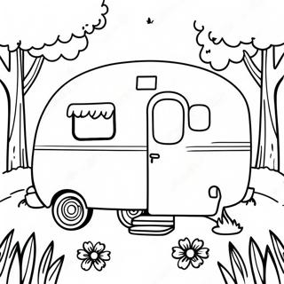 Pagina Da Colorare Del Camper Vintage Nella Natura 6405-5117