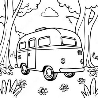 Pagina Da Colorare Del Camper Vintage Nella Natura 6405 5216