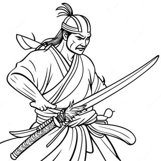 Pagina Da Colorare Della Katana Del Samurai In Azione 64160-53067