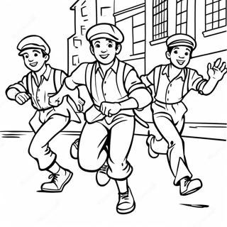 Pagina Da Colorare Dei Personaggi Dei Newsies In Azione 64290-53171