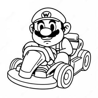 Pagina Da Colorare Di Wario In Un Kart Da Corsa 6445-5246