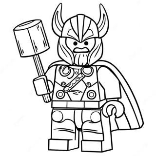 Pagina Da Colorare Di Lego Thor Con Il Martello 64531-53353