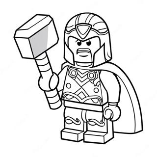 Pagina Da Colorare Di Lego Thor Con Il Martello 64531-53354