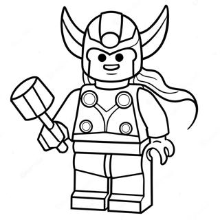 Pagina Da Colorare Di Lego Thor Con Il Martello 64531-53356