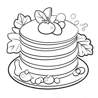 Pagina Da Colorare Di Pancake Soffici Con Bacche 6465-5264