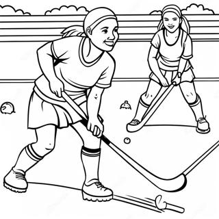 Pagina Da Colorare Di Una Partita Emozionante Di Hockey Su Prato 64781-53558