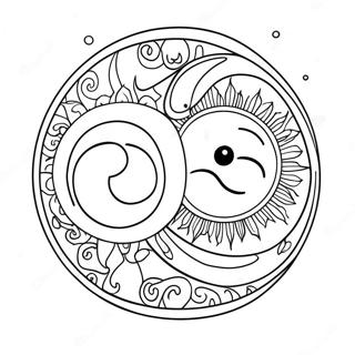 Pagina Da Colorare Celestiale Sole E Luna Yin Yang 64811-53567