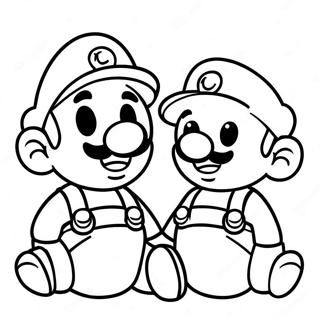 Baby Mario E Luigi Pagine Da Colorare