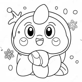 Pagina Da Colorare Carino Ice Kirby Con Fiocchi Di Neve 65141-53841