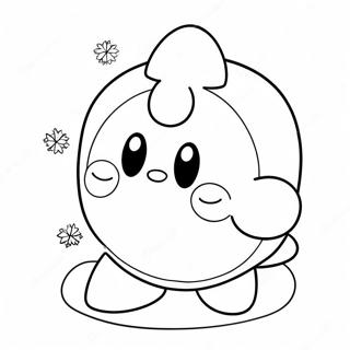 Pagina Da Colorare Carino Ice Kirby Con Fiocchi Di Neve 65141-53842