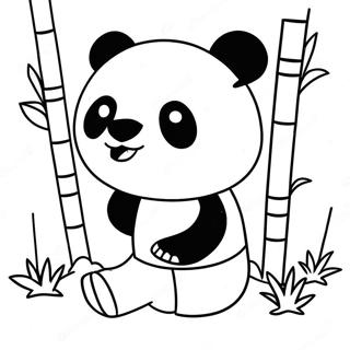 Carino Panda Di Minecraft Che Gioca Con Il Bambu Pagina Da Colorare 65321-53987