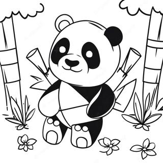 Carino Panda Di Minecraft Che Gioca Con Il Bambu Pagina Da Colorare 65321-53988