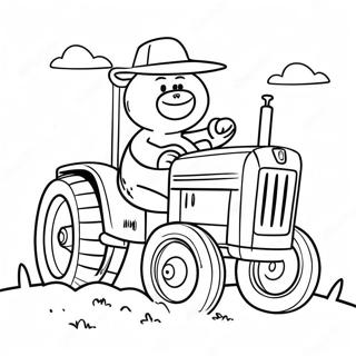 Pagina Da Colorare Di Tractor Ted Che Guida Un Trattore Colorato 65511-54135