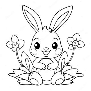 Carino Coniglio Playboy Con Fiori Da Colorare 65711-54291