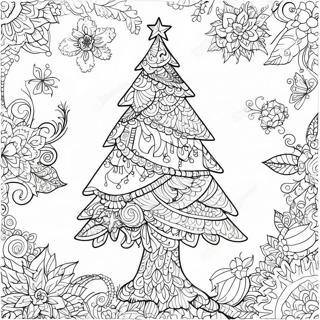 Albero Di Natale Zentangle Intricato Da Colorare 65741-54302