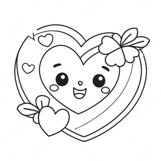 Cuore Di San Valentino Kawaii Da Colorare 65750-54343