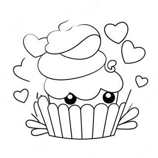 Carino Cupcake Kawaii Con Cuori Da Colorare 65751-54323