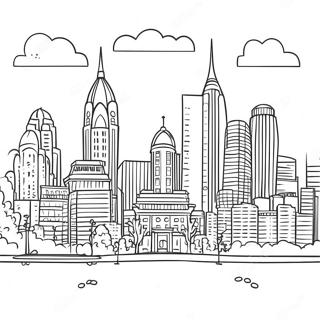 Pagina Da Colorare Dello Skyline Di Philadelphia 66310-54766