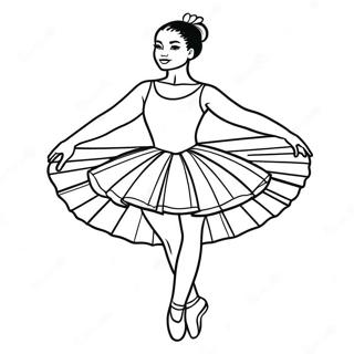 Pagina Da Colorare Di Una Elegante Ballerina Nera In Tutu 66571-54985