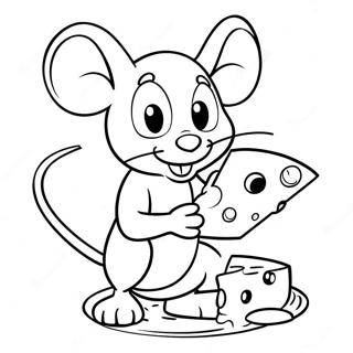 Pagina Da Colorare Di Jerry Mouse Che Gioca Con Il Formaggio 66641-55015