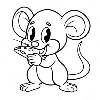 Pagina Da Colorare Di Jerry Mouse Che Gioca Con Il Formaggio 66641-55016