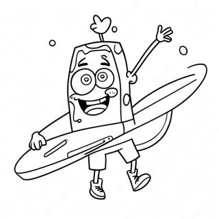 Pagina Da Colorare Di Spongebob Chill Con Una Tavola Da Surf 66982-55291