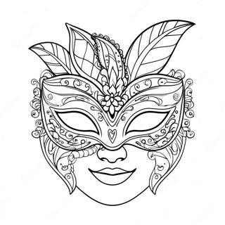 Pagina Da Colorare Della Maschera Di Carnevale Elegante 67433-55624