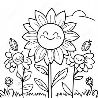 Pagina Da Colorare Del Giardino Di Girasoli Rilassante 67673-55834