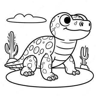 Pagina Da Colorare Del Carino Gila Monster Nel Deserto 67753-55896