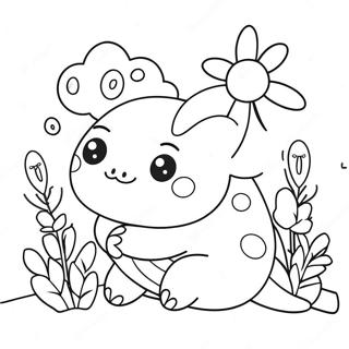 Pagina Da Colorare Carino Squishmallow Axolotl Con Fiori 6815-5541