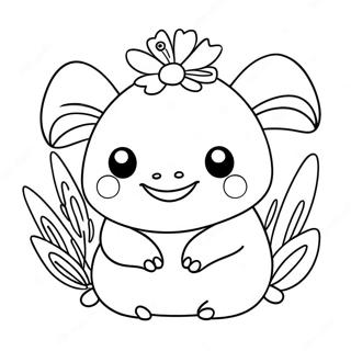 Pagina Da Colorare Carino Squishmallow Axolotl Con Fiori 6815-5544