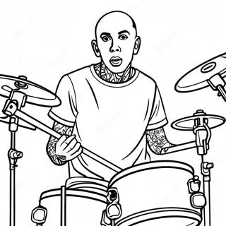 Pagina Da Colorare Di Travis Barker Che Suona La Batteria 68183-56237