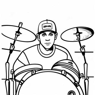 Pagina Da Colorare Di Travis Barker Che Suona La Batteria 68183-56240