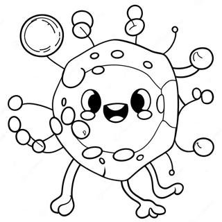 Pagina Da Colorare Del Carino Virus Cartone Animato 68273-56310