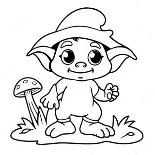 Pagina Da Colorare Del Carino Goblin Con Funghi 68313-56334