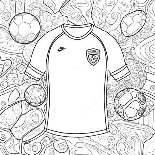 Pagina Da Colorare Del Design Della Maglia Da Calcio Colorata 68423-56425