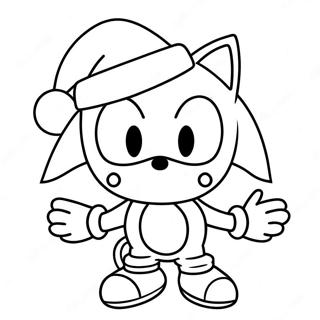 Pagina Da Colorare Sonic Il Riccio Con Cappello Di Babbo Natale 6855-5575