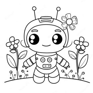 Carina Ragazza Robot Con Fiori Da Colorare 68613-56576