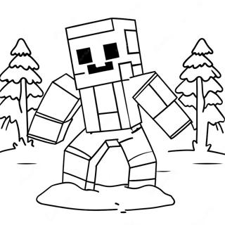 Pagina Da Colorare Del Carino Golem Di Neve Di Minecraft 68824-56738