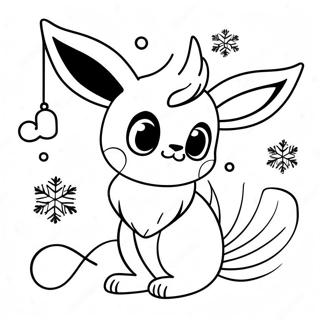 Pagina Da Colorare Di Eevee Con Fiocchi Di Neve 68964-56849